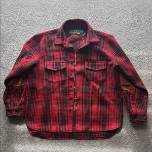 CPFM Red Plaid Flannel Work Shirt for Men
